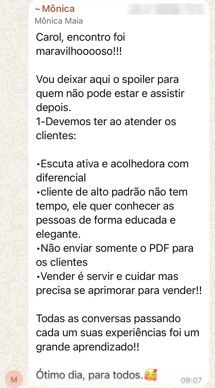 Resumo da Mônica Maia sobre uma Rodada de Negócios