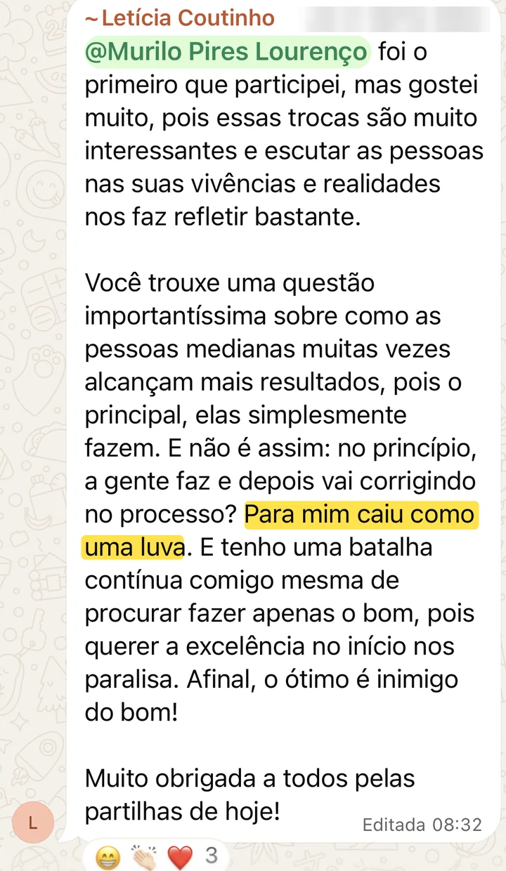 Mensagem da Letícia Coutinho sobre o Encontro de Expansão